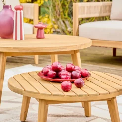 Salotto da giardino in legno di acacia e corda, 4 posti