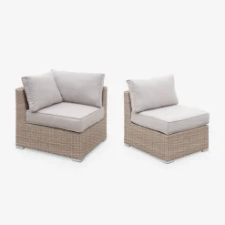 Salotto da giardino in resina intrecciata, 5 posti
