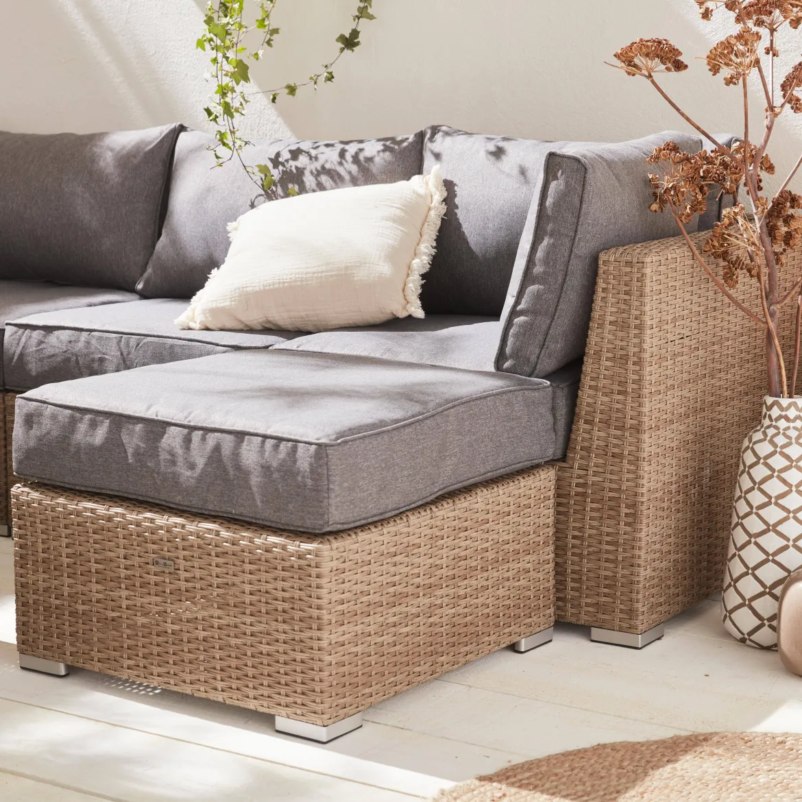 Salotto da giardino premium in resina intrecciata, 5 posti