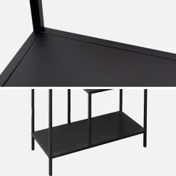 Scaffale asimmetrico in metallo nero, 4 vani