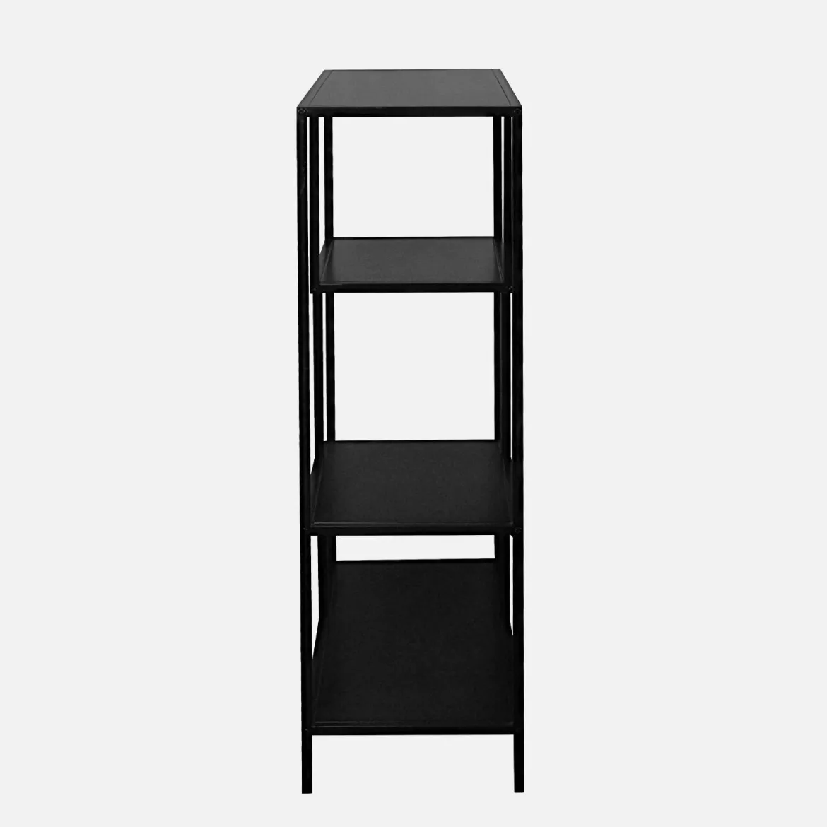 Scaffale asimmetrico in metallo nero, 4 vani