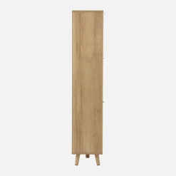 Scarpiera con decoro in legno e canna, 3 ante