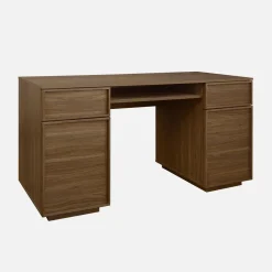 Scrivania effetto legno con 2 ante e 2 cassetti, 140cm