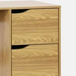 Scrivania effetto noce a 2 cassetti