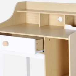 Scrivania per bambini con cassetto e ripiani