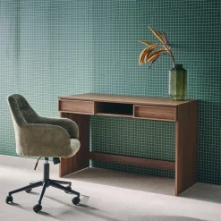 Scrivania effetto legno 2 cassetti 1 vano 120cm