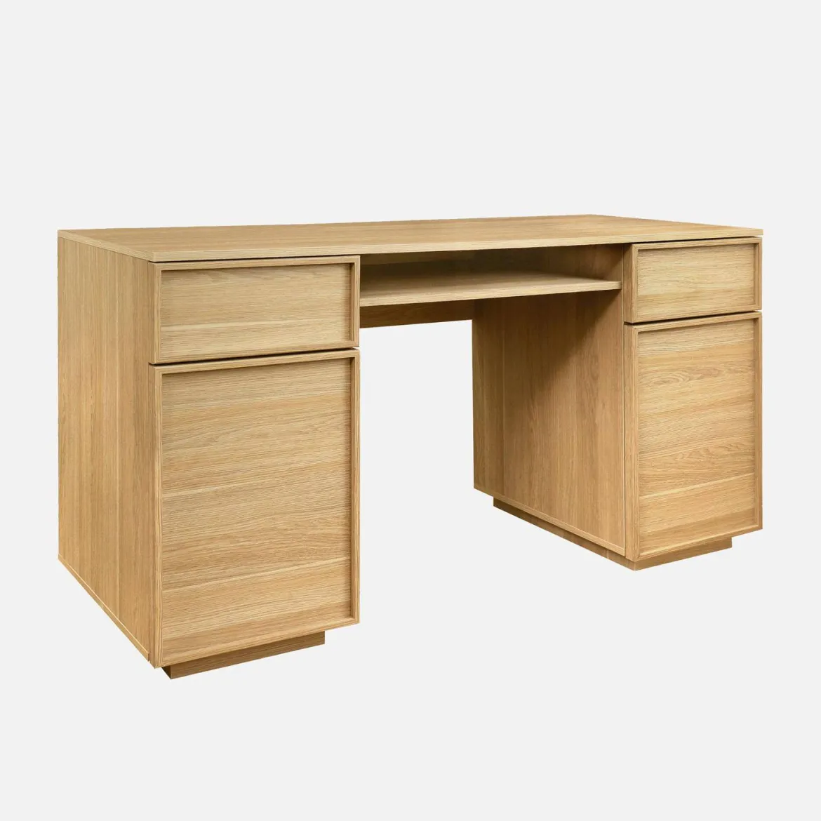 Scrivania effetto legno con 2 ante e 2 cassetti, 140cm