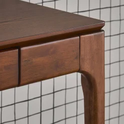 Scrivania in legno di hevea impiallacciato in frassino, 2 cassetti
