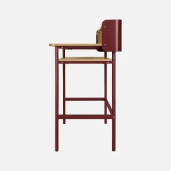 Scrivania in metallo e legno con 3 vani