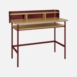 Scrivania in metallo e legno con 3 vani