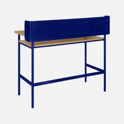 Scrivania in metallo e legno con 3 vani