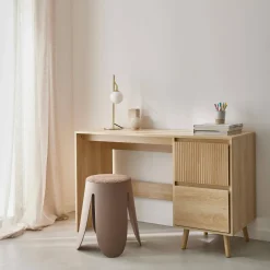 Scrivania scandinava decorazione in legno, 2 cassetti