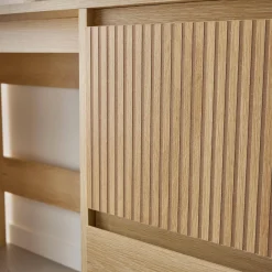 Scrivania scandinava decorazione in legno, 2 cassetti
