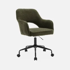 Sedia da ufficio bouclé con rotelle