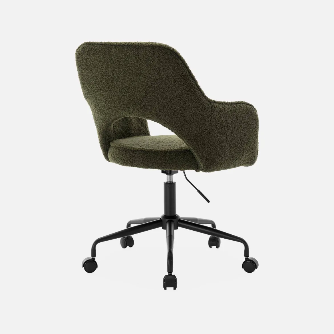 Sedia da ufficio bouclé con rotelle