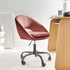 Sedia da ufficio con rotelle in velluto