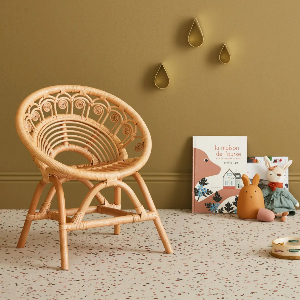 Sedia per bambini in rattan