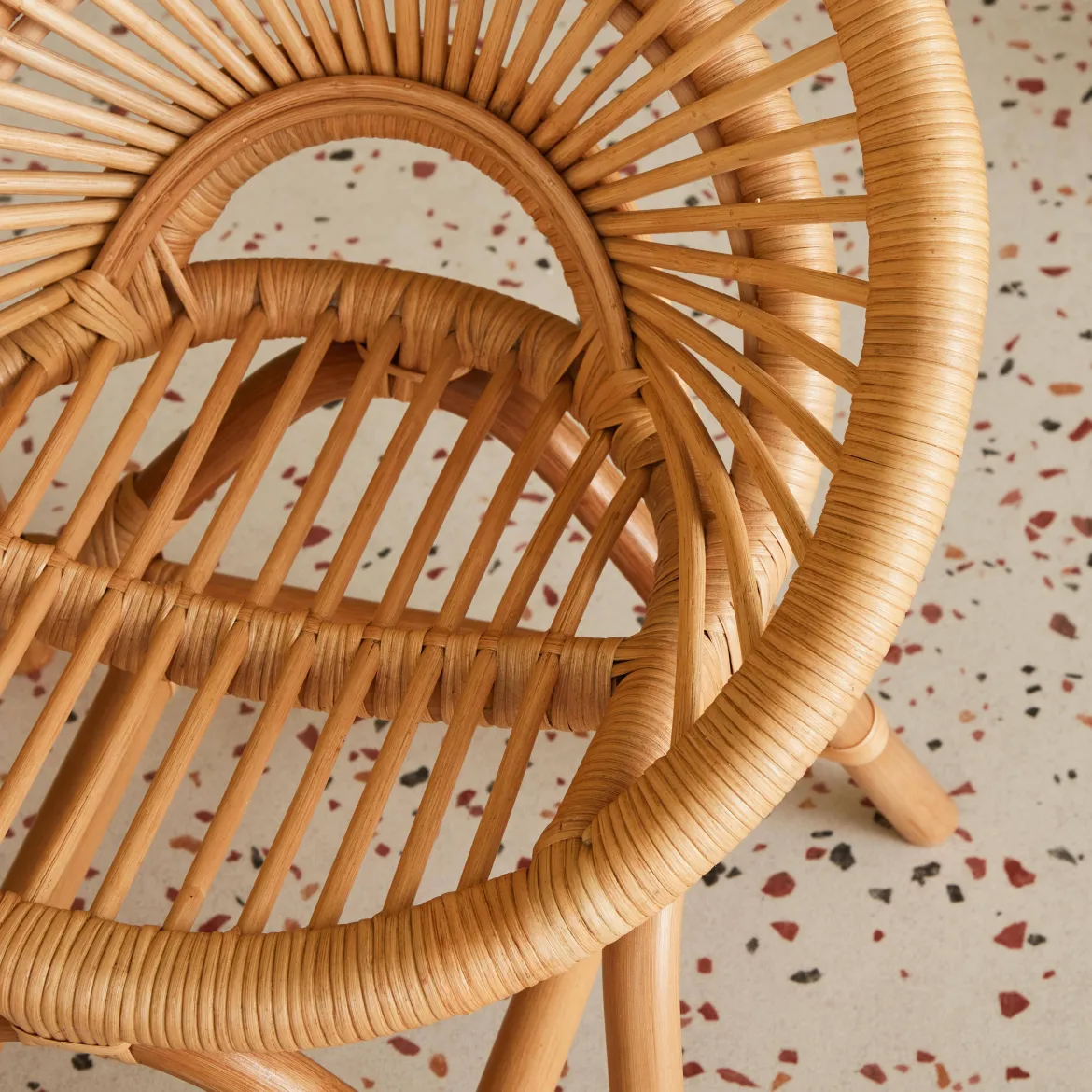 Sedia per bambini in rattan