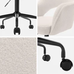 Sedia da ufficio bouclé con rotelle