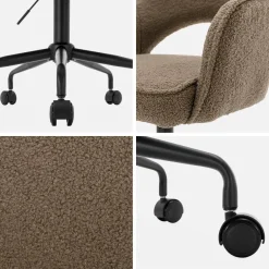 Sedia da ufficio bouclé con rotelle