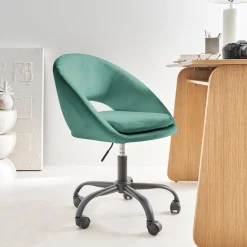 Sedia da ufficio con rotelle in velluto