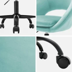 Sedia da ufficio con rotelle in velluto