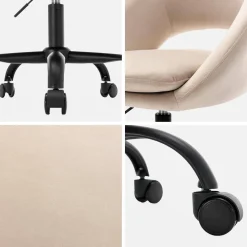 Sedia da ufficio con rotelle in velluto