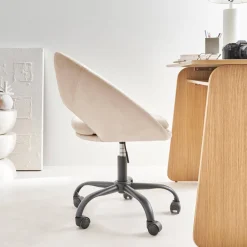 Sedia da ufficio con rotelle in velluto