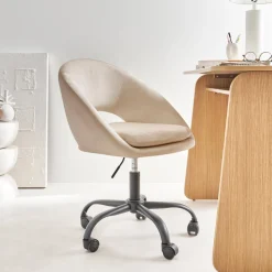 Sedia da ufficio con rotelle in velluto