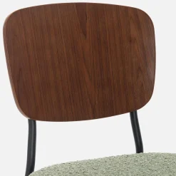 Sedie bouclé struttura in legno con gambe in metallo, set 2