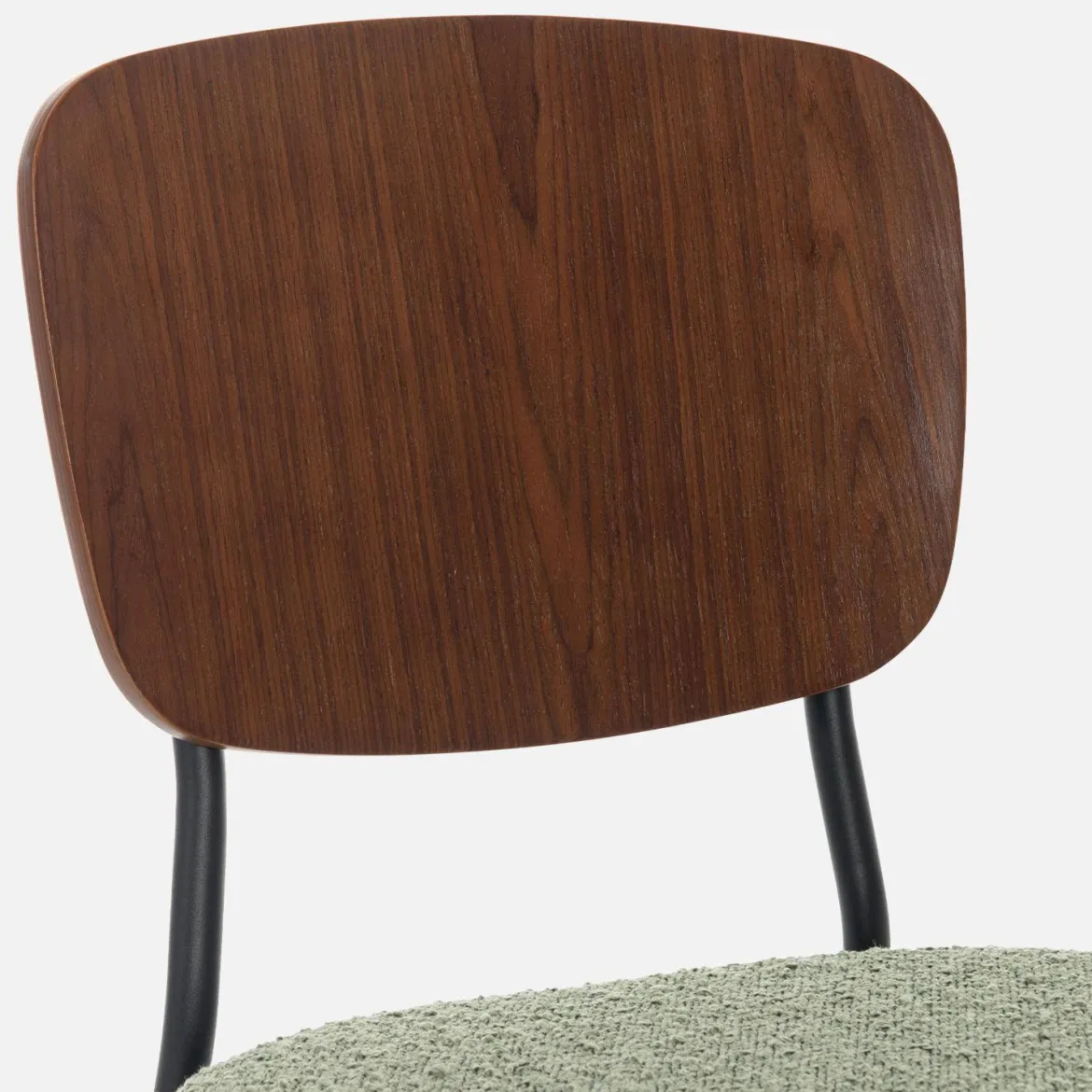 Sedie bouclé struttura in legno con gambe in metallo, set 2