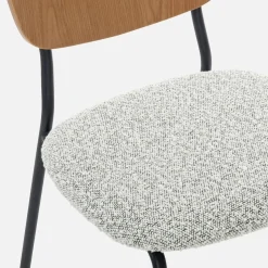 Sedie bouclé struttura in legno con gambe in metallo, set 2