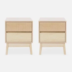 Set 2 comodini con 2 cassetti