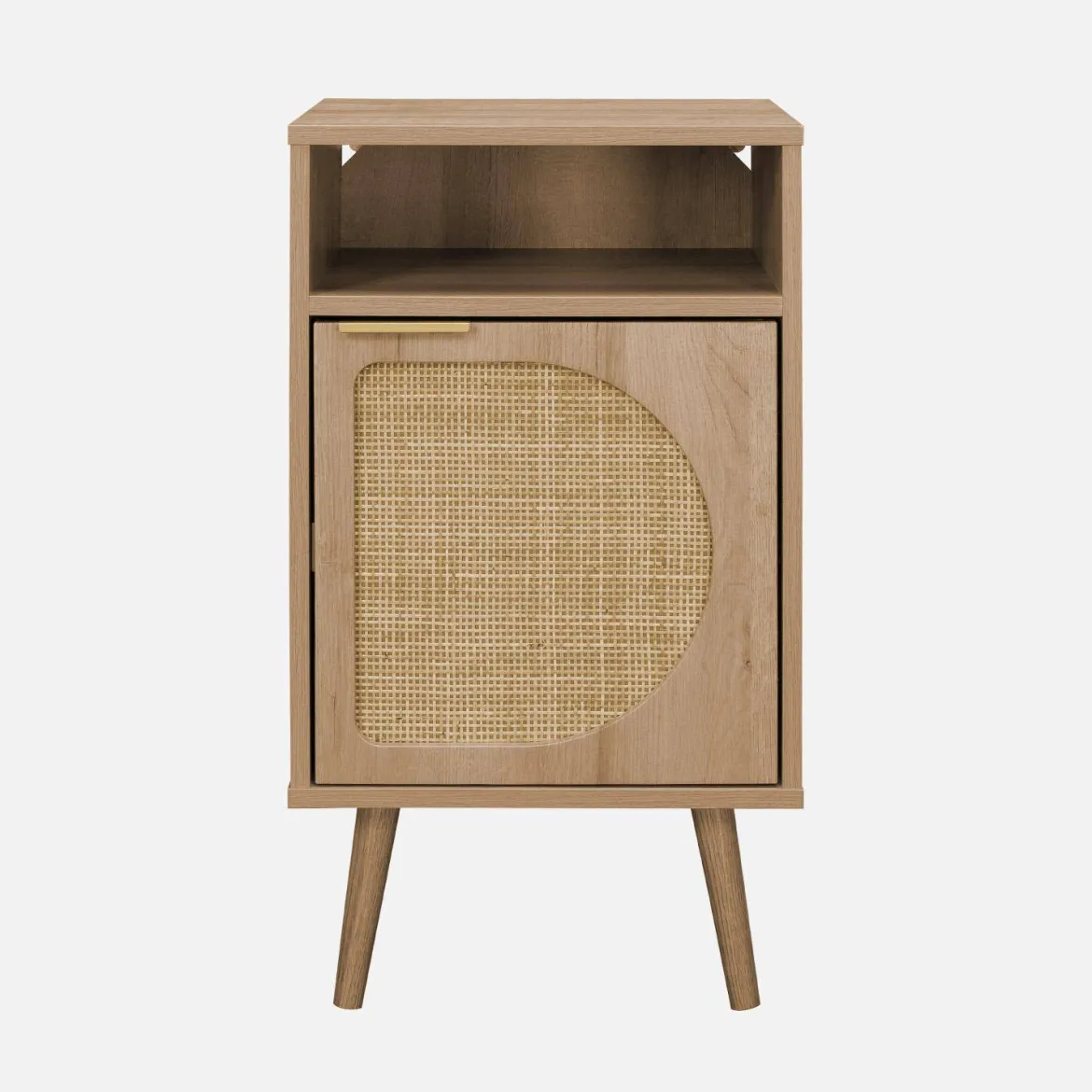 Set 2 comodini, decoro in legno, canalina arrotondata