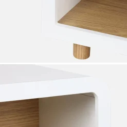 Set 2 comodini effetto legno con 2 nicchie