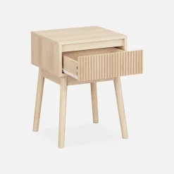 Set 2 comodini effetto legno con cassetto