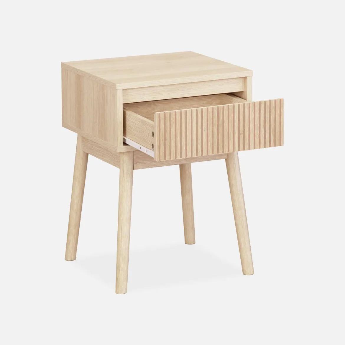 Set 2 comodini effetto legno con cassetto