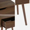 Set 2 comodini effetto legno 1 cassetto marrone
