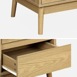 Set 2 comodini effetto legno con due cassetti