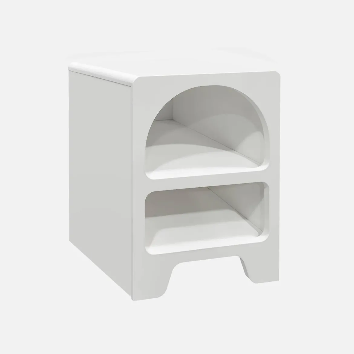 Set 2 comodini effetto legno bianco, 2 nicchie