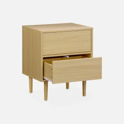 Set 2 comodini effetto legno naturale