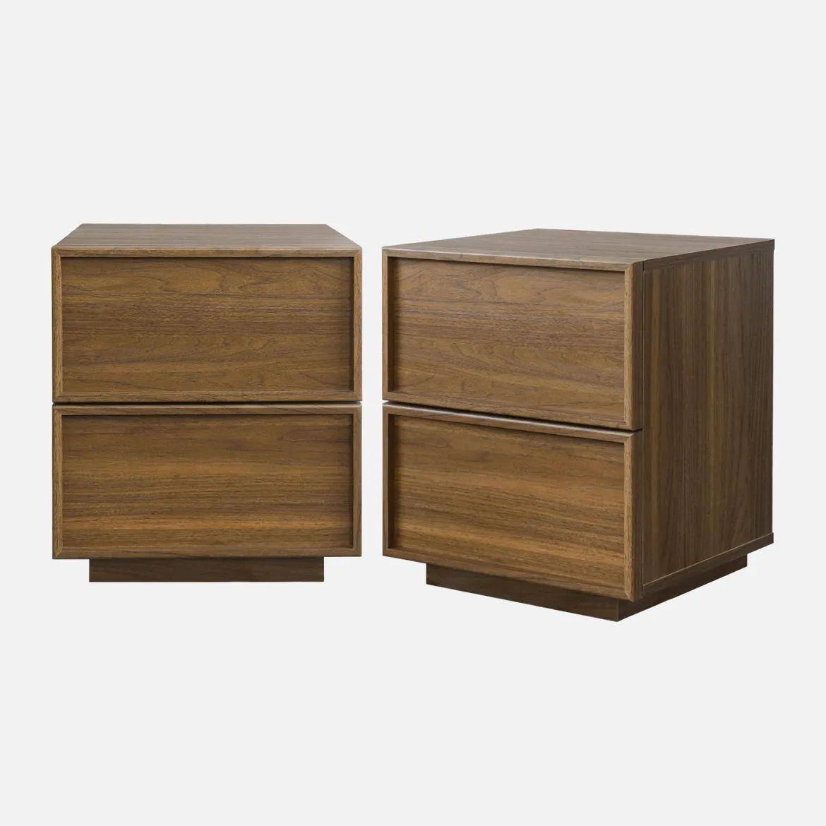 Set 2 comodini effetto legno 2 cassetti