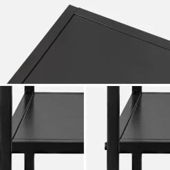 Set 2 comodini in metallo nero con ripiano