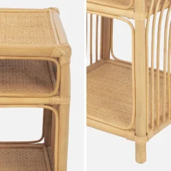 Set 2 comodini in rattan 1 vano portaoggetti