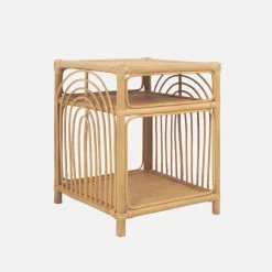 Set 2 comodini in rattan 1 vano portaoggetti