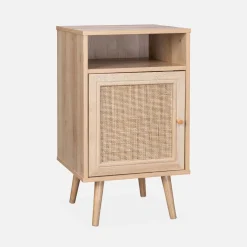 Set 2 comodini scandinavi in intrecciatura cannage