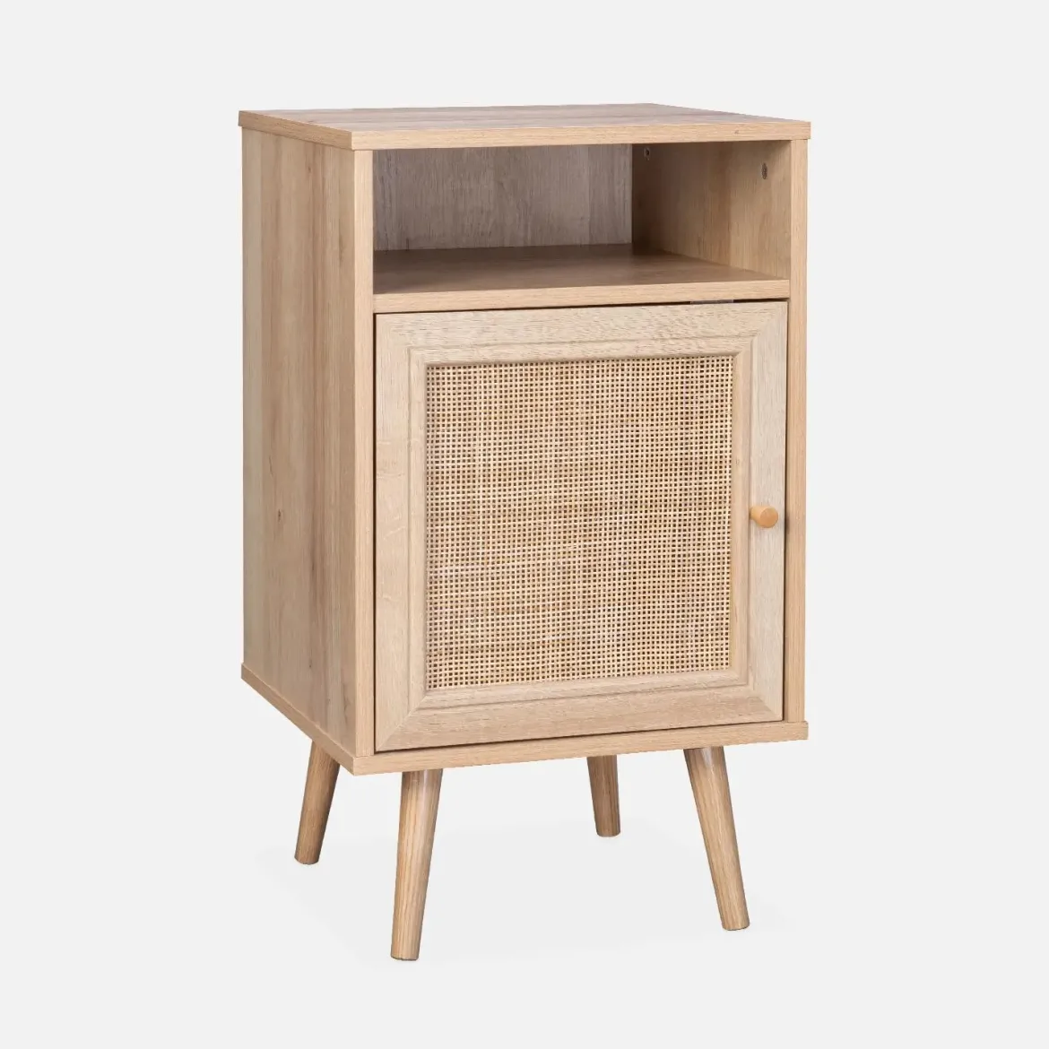 Set 2 comodini scandinavi in intrecciatura cannage