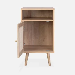 Set 2 comodini scandinavi in intrecciatura cannage
