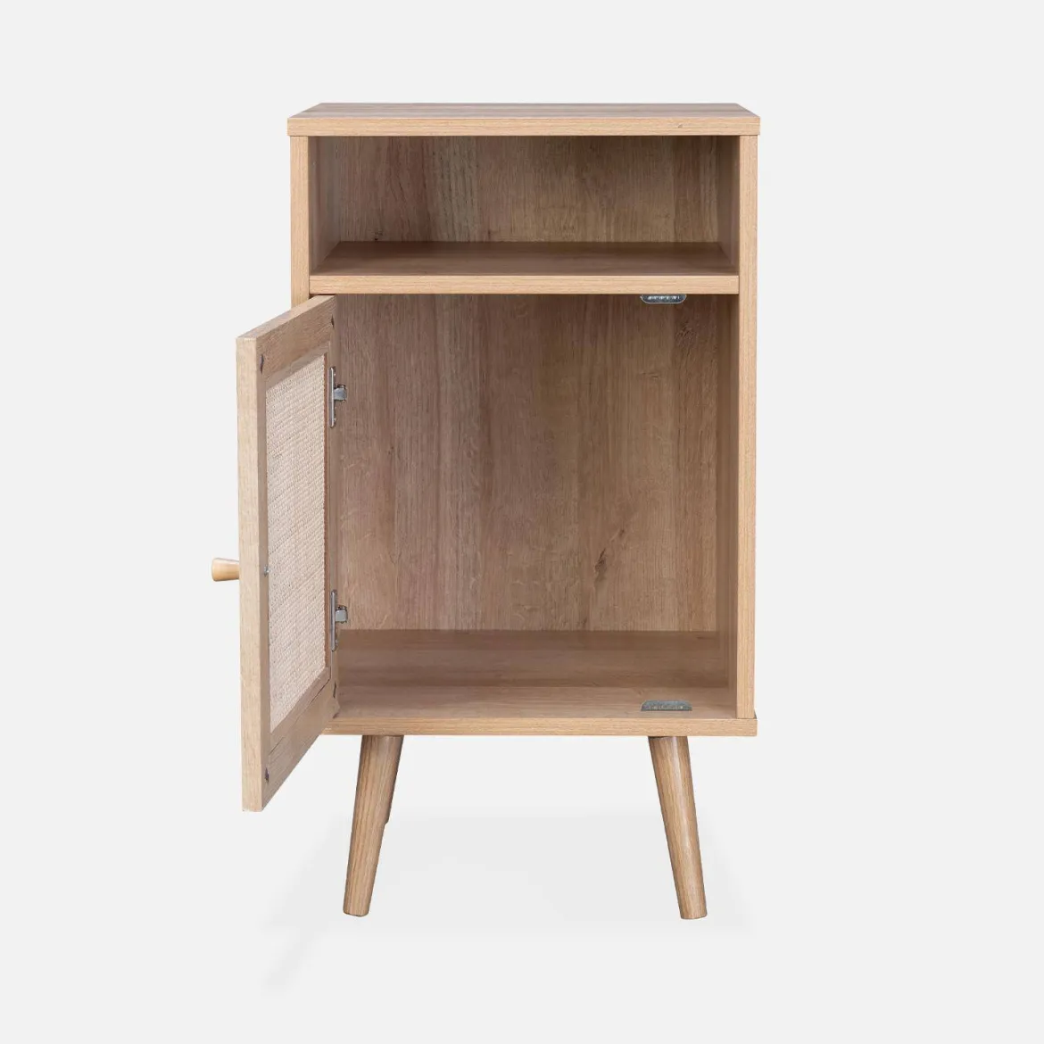 Set 2 comodini scandinavi in intrecciatura cannage