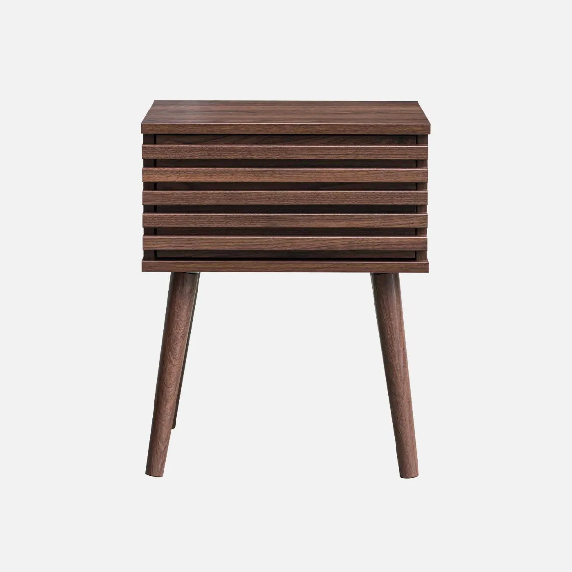 Set 2 comodini scandinavi con decoro in legno scanalato